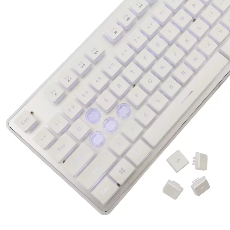 Mechaninė žaidimų klaviatūra White Shark TACHI-W-US – kompaktiškas TACHI baltas išdėstymas