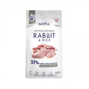 BALTICA Nutraceutic Hipoalerginis S Triušis su ryžiais - sausas šunų maistas - 3kg
