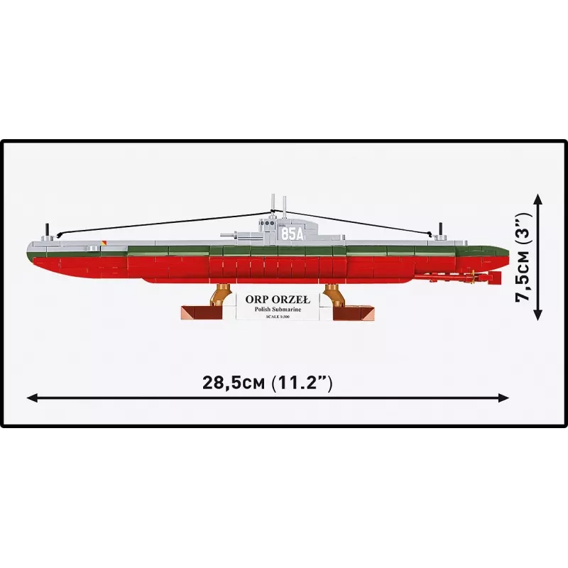 Konstruktorius Cobi ORP Orzeł 193 kaladėlių laivo modelis
