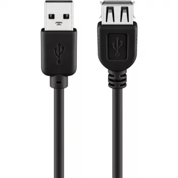 Wentronic Goobay USB 2.0 Hi-Speed prailginimo laidas, juodas, 5 m - USB 2.0 kištukas (A tipas) > USB 2.0 lizdas (A tipas) (68905)
