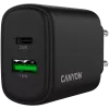 CANYON OnCharge 250 25W 1xPD 1xQC EU juodas įkroviklis