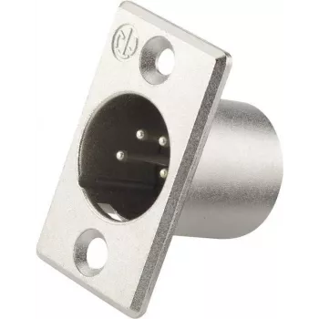Neutrik NC4MP XLR jungtis – nerūdijantis plienas, žalvaris, nikelis, poliamidas, IP40, 1,5 V