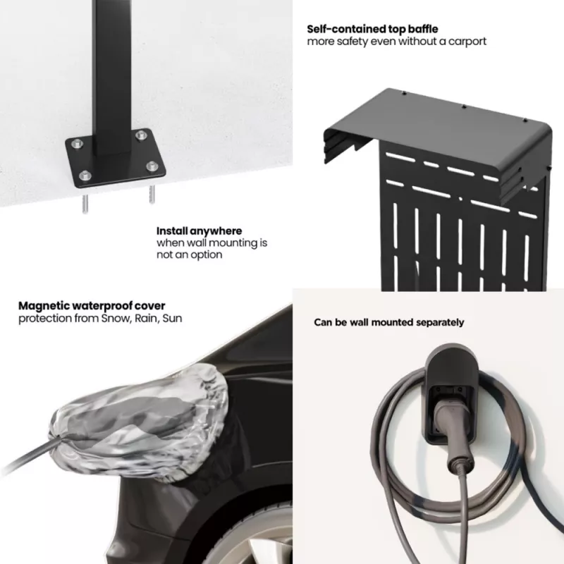 Išorinis stovas elektromobilių ir įkraunamų hibridų (EV/PHEV) įkrovikliams Maclean, plieninis, 15 kg maks., MCE456