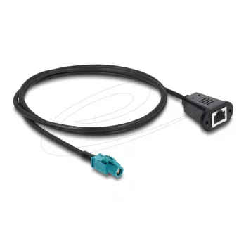Koaksialinis kabelis DELOCK 90700 — 1 m, HSD Z į RJ-45, juodas/mėlynas