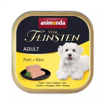 Šlapias šunų maistas Animonda Vom Feinsten Turkija + Sūris 150 g – suaugusiems, paštetas, 10,5 % baltymų, 81 % drėgmės