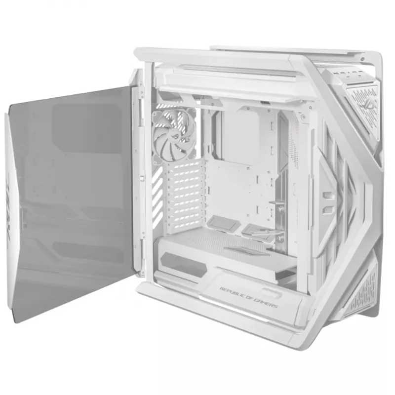 ASUS ROG GR701 Hyperion White, PC korpusas, Baltas, ATX, EATX, micro ATX, Mini-ITX, Aliuminis, Daugiaspalvis, Priekis