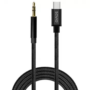 Audio kabelis Savio CL-188 2m Juodas Vyriškas-Vyriškas
