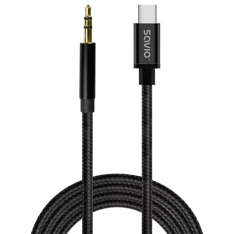 Audio kabelis Savio CL-188 2m Juodas Vyriškas-Vyriškas