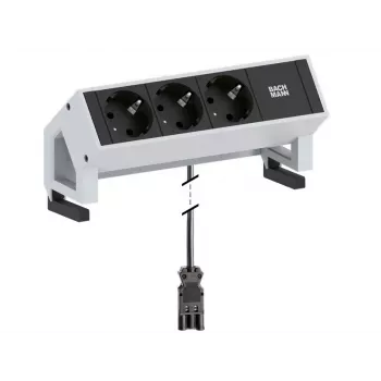 Bachmann Desk2 kištukinis lizdas 3 × F tipas aliuminis