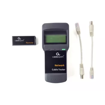 Kabelių testeris GEMBIRD NCT-31 – tęstinumo tikrintuvas su LCD, RJ-11/RJ-12/RJ-45, juodas