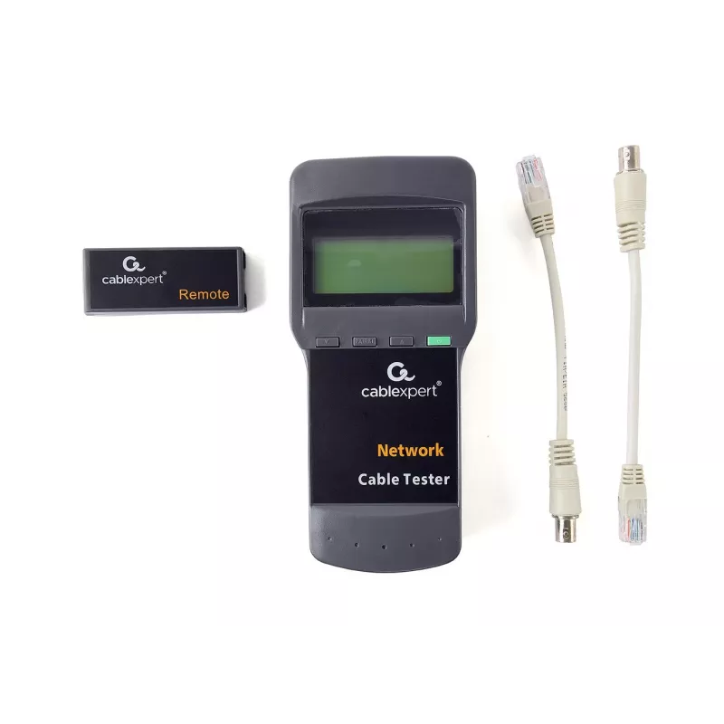 Kabelių testeris GEMBIRD NCT-31 – tęstinumo tikrintuvas su LCD, RJ-11/RJ-12/RJ-45, juodas