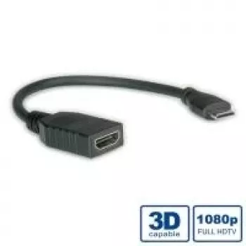 VALUE High Speed HDMI laidas – HDMI (mot.) į Mini-HDMI (pat.) – 15 cm – ekranuotas – juodas (11.99.5586)