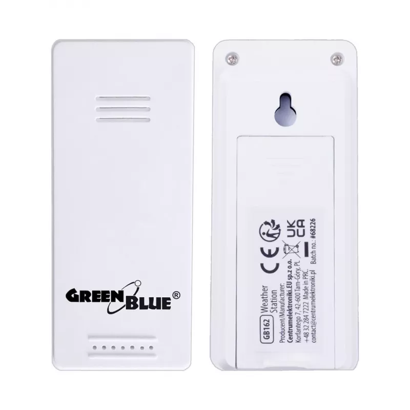 GreenBlue GB162 belaidė orų stotelė, vidaus / lauko temperatūra, laikrodis, °C/°F pasirinkimas, atstumas iki 60 m