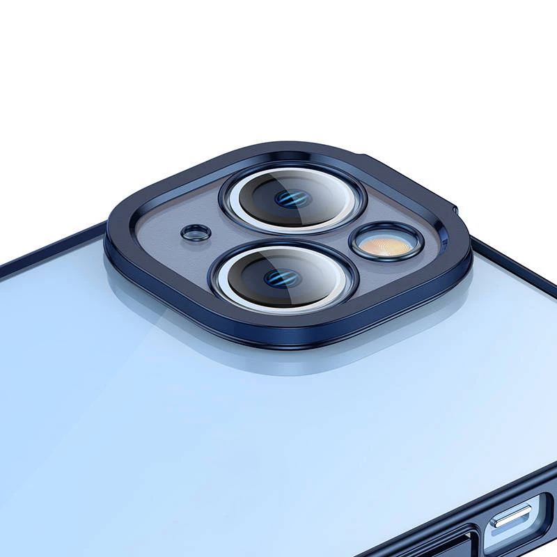 Apsauginis dėklas ir grūdintas stiklas Baseus iPhone 14 Plus – blizgantis permatomas mėlynas