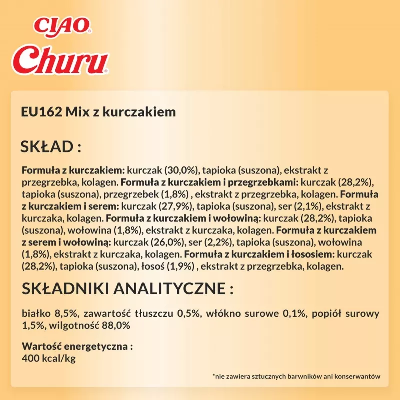 Inaba Foods Churu Varieties — vištienos skonio kačių skanėstas, 60 vnt. po 14 g tūbelėse