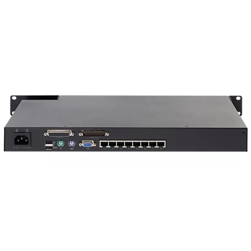 KVM jungiklis APC KVM0108A, 8 prievadų PS/2 VGA, 1U stovas, 1600x1200, juodas