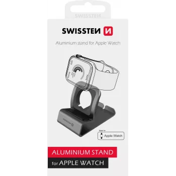 Aliumininis stovas SWISSTEN 25005200, skirtas Apple Watch Series 1–6, pilka spalva