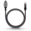 Ethernet laidas USB-C 3.2 Gen2 kištukas > RJ-45 kištukas, LAN adapteris juodas/sidabrinis, 2 metrai, pintas tekstilinis apvalkalas