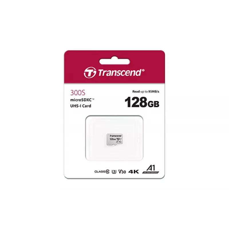 „Transcend“ 128 GB „MicroSDXC SD300S“ atminties kortelė su adapteriu