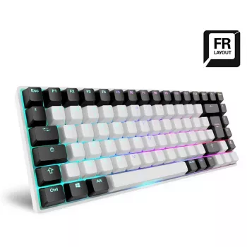 Sharkoon SKILLER SGK50 S3 Mechaninė žaidimų klaviatūra USB AZERTY prancūziška balta