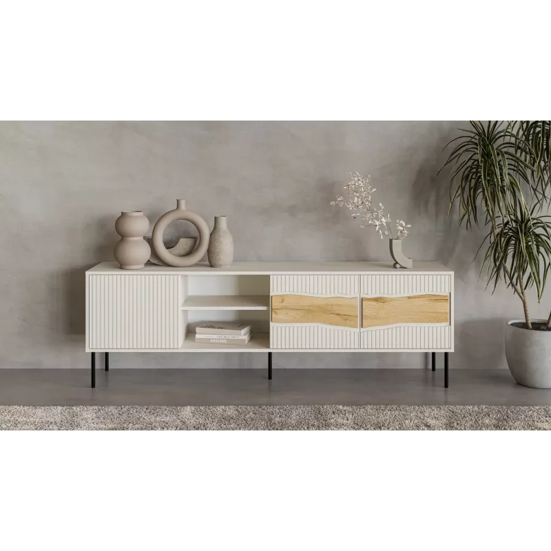 TV spintelė cama meble INSERTO 3D1W 190x40x62 cm kašmyro apdaila su LED
