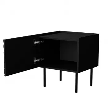 Nakties spintelė Cama meble LUCCA, 2 vnt, 47x40x52 cm, juoda, MDF/medžio drožlių plokštė