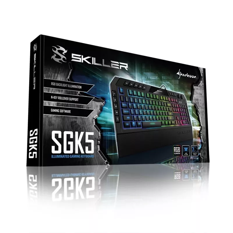Sharkoon Skiller SGK5 klaviatūra žaidimams USB QWERTZ vokiška juoda