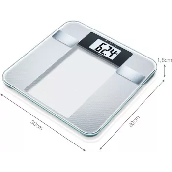 Beurer BG 13 Square Grey, Transparent – elektroninės asmeninės svarstyklės
