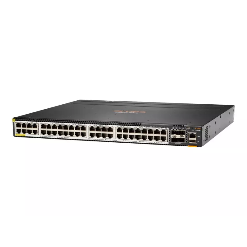 HPE Aruba 6300M jungiklis – valdomas L3, 48 kelių gigabitų PoE+ prievadai + 4 SFP56 50 Gb/s