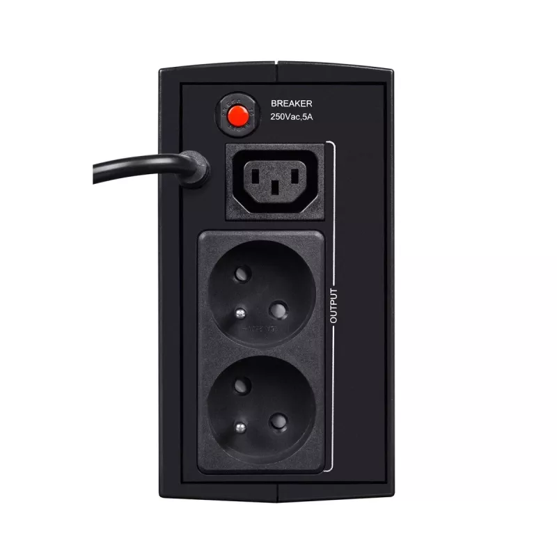 EVER DUO 350 AVR T/DAVRTO-000K35/00 line-interactive bokštinis nepertraukiamo maitinimo šaltinis, 350 VA / 245 W, 1x IEC C13 + 2x Schuko, 12 V 5 Ah akumuliatorius, juodas