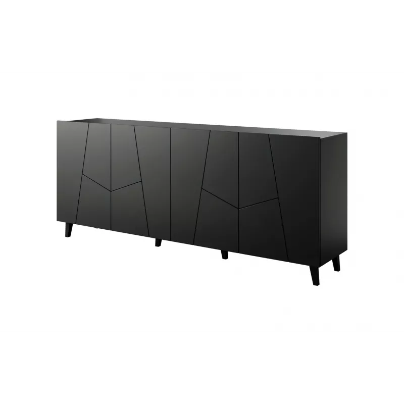 Komoda Cama Meble ETNA 2000×420×820 mm, juoda matinė
