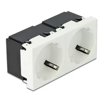 Sieninis kištukinis lizdas DELOCK 81423 — CEE 7/3, 16 A, 250 V, baltas, ABS/PC, 45×90 mm