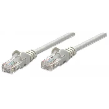 Intellinet tinklo jungiamasis kabelis Cat5e, 1 m, pilkas, CCA, U/UTP, PVC, RJ45, auksuoti kontaktai, nesiveliantis, su apsauginiu gaubteliu, garantija visam laikui