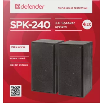 Prisijungiami garsiakalbiai DEFENDER SPK-240, 2.0, 6 W RMS, USB maitinimas, 3,5 mm, juodi