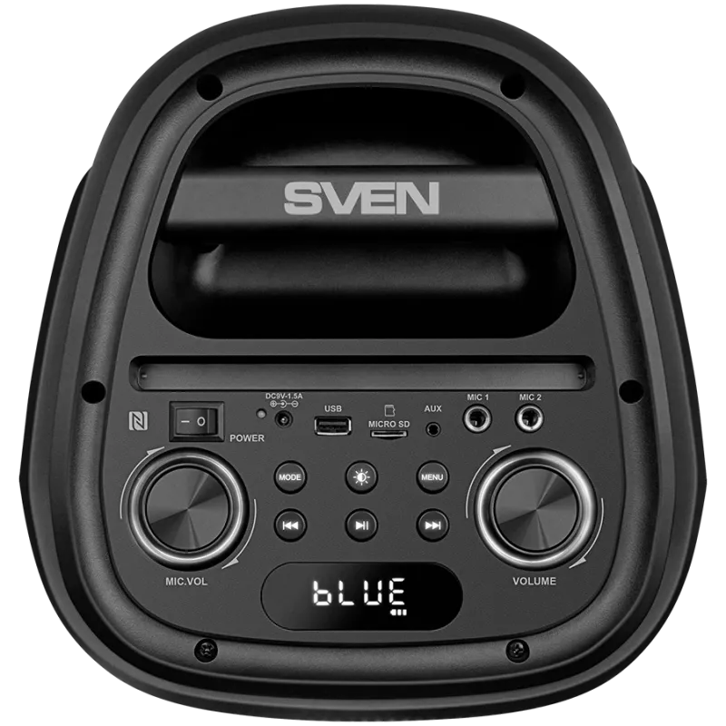 Nešiojamas Bluetooth FM garsiakalbis SVEN PS-800, 100 W, galingas bosas, TWS, RGB apšvietimas