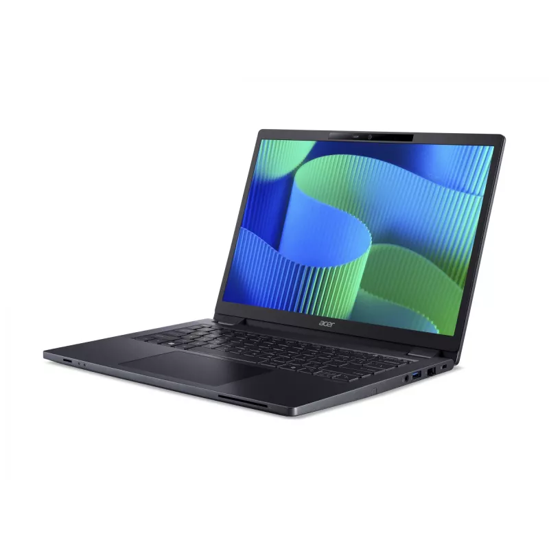 Acer TravelMate TMP414-53-G2-TCO-585Q nešiojamas kompiuteris, 14 colių, WUXGA, Intel Core 5 120U, 16 GB DDR5, 256 GB SSD, Intel Iris Xe, mėlynas