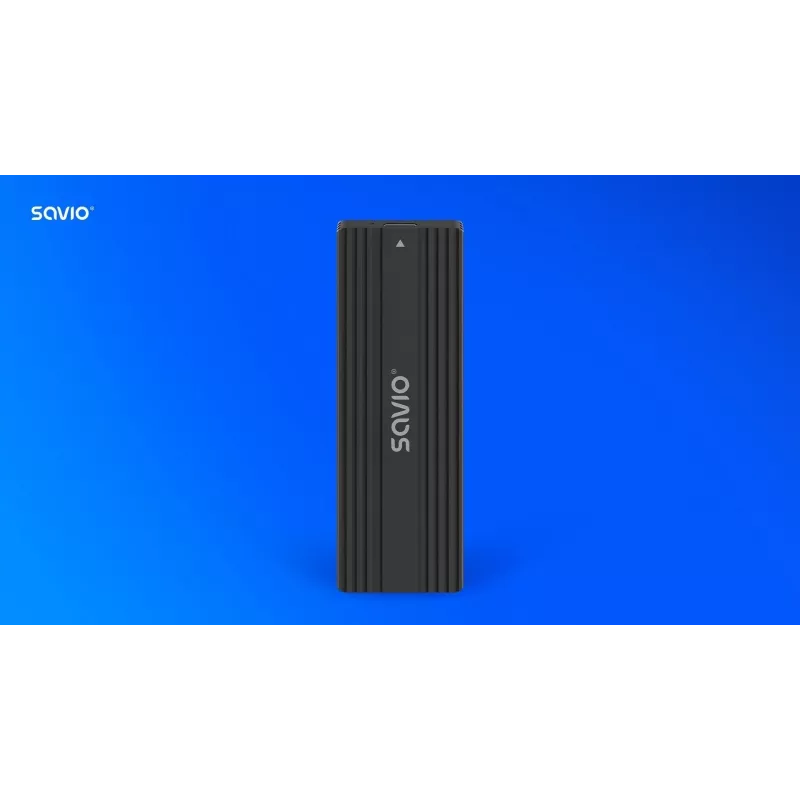 Išorinis SSD dėklas SAVIO AK-84 Juodas M.2 diskams, USB 10 Gbit/s (Type-A / Type-C), aliuminis + ABS