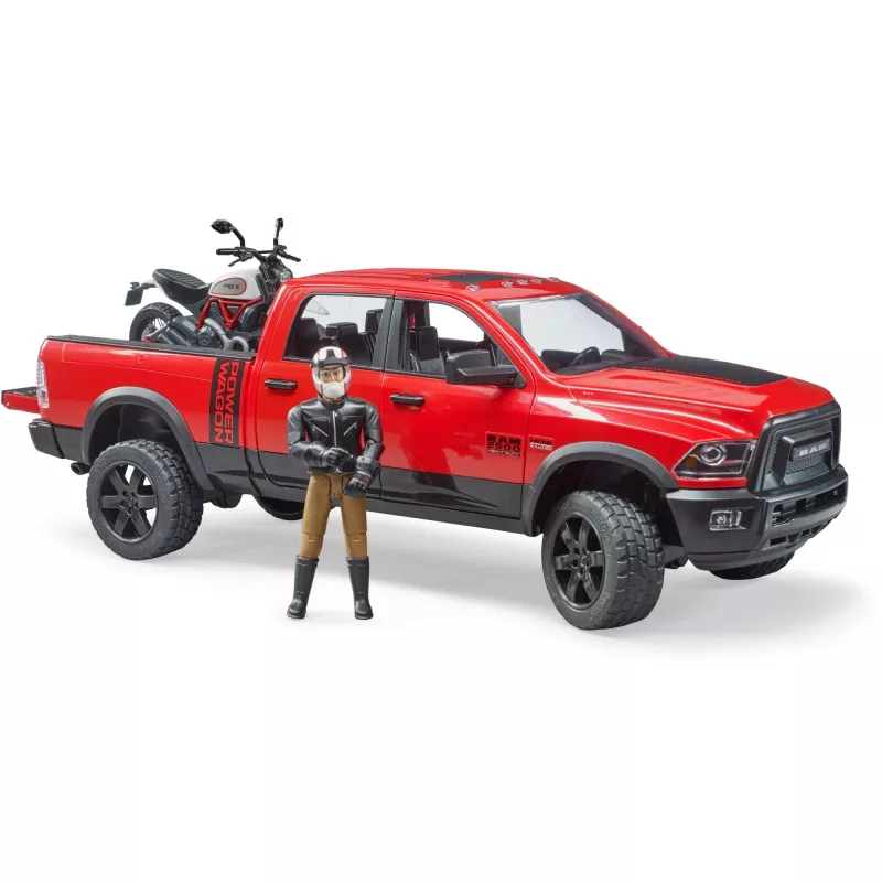 Dodge RAM 2500 Power Wagon su priekaba ir motociklu Ducati 02502 BRUDER