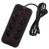 Maitinimo blokas MACLEAN MCE389 B — 6 lizdai, 4×USB-A + 1×USB-C, 110–240V, 2,1A, 2500W, 1,5 m laidas, juodas