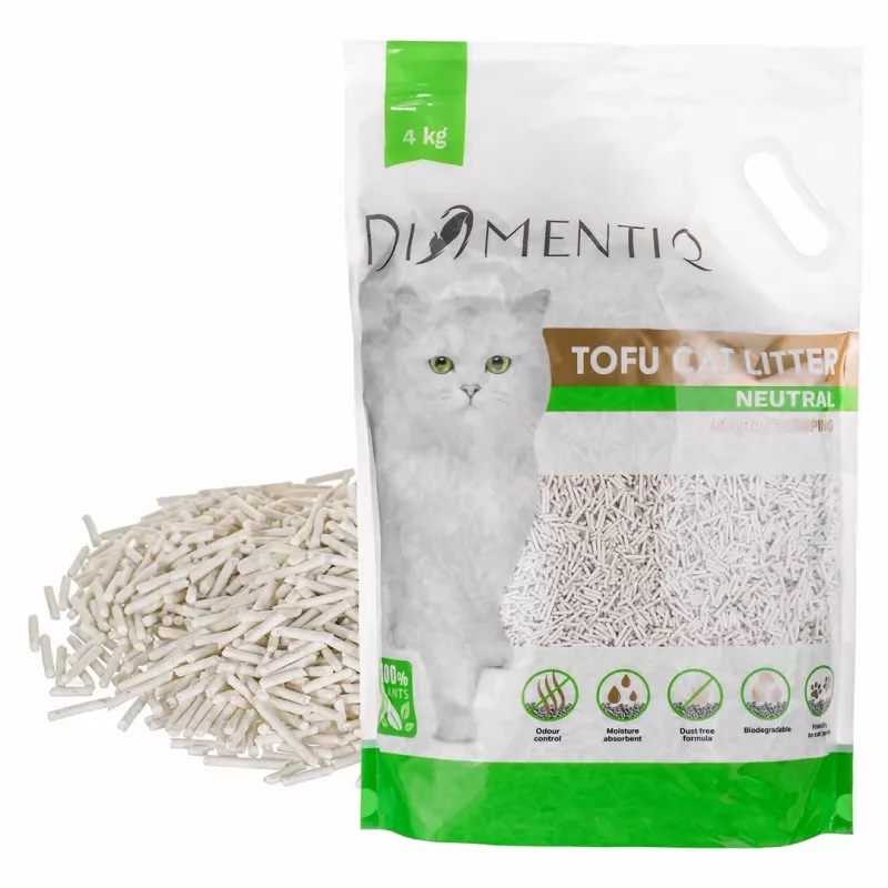 DIAMENTIQ Tofu Neutral Ultra clumping - augalinis kraikas - 4kg