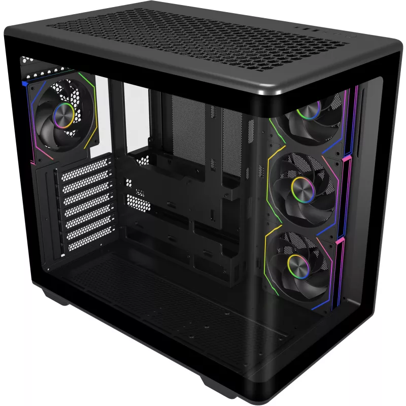 COOLER MASTER Elite 600 ARGB korpusas juodas, 2x grūdintas stiklas