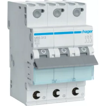 Hager MBS313 automatinis jungiklis 13 A B tipas 3 moduliai
