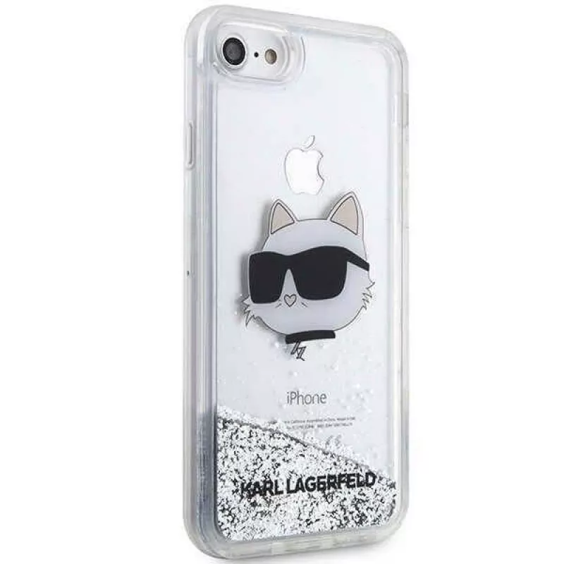Karl Lagerfeld | Original Dėklas iPhone SE 2022/SE 2020/7/8 Karl Lagerfeld Kietas Dėklas Blizgučiai Choupette Galva (KLHCI8LNCHCS)