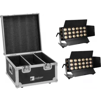 LED šviestuvų rinkinys EUROLITE CLS-18 QCL RGB/WW 18x7W su transportiniu dėklu
