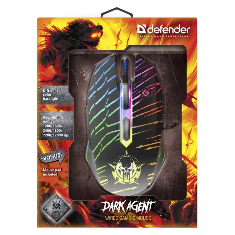 Defender DARK AGENT GM-590L USB Type-A laidinė žaidimų pelė