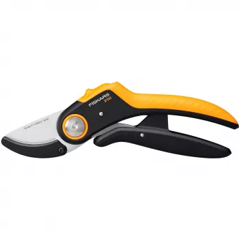 Sodo žirklės Fiskars Plus PowerLever Anvil juodos oranžinės