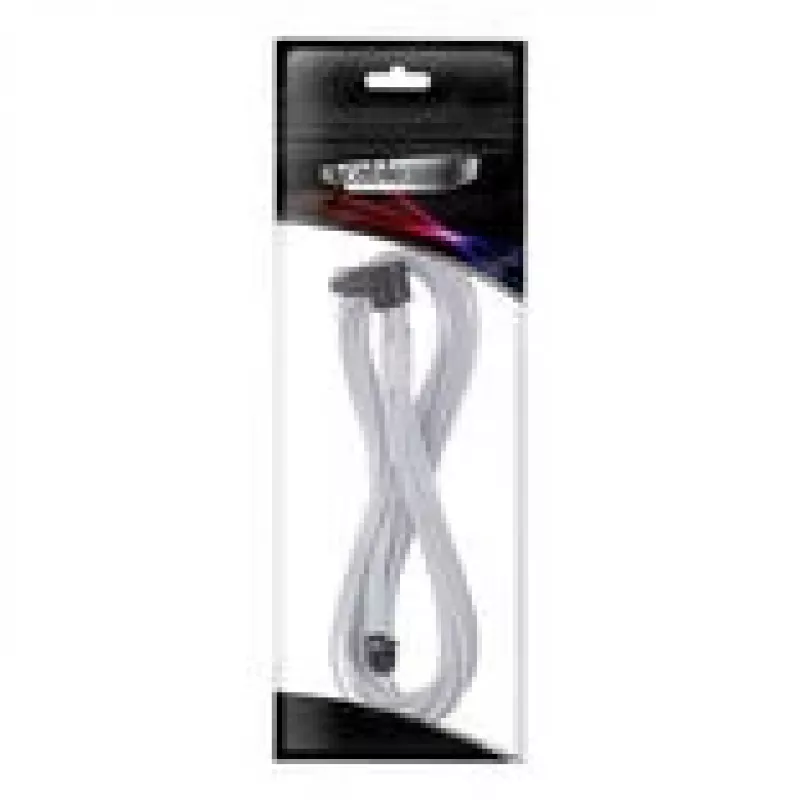 CableMod PCIe 12VHPWR StealthSense ModMesh pintas kabelis Corsair Type 5 RMx SHIFT 16 kontaktų į 90° 16 kontaktų, 65 cm, baltas