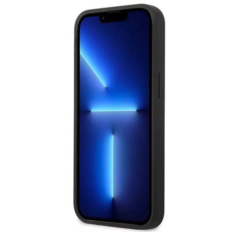 Mercedes MEHCP13SPSQRE iPhone 13 mini 5,4 raudonas kietas dėklas su odine žvaigždžių rašto apdaila