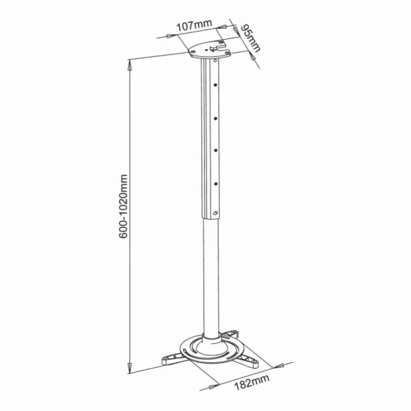 Sbox lubų laikiklis projektoriui PM-102XL, maks. 336 mm, 15 kg