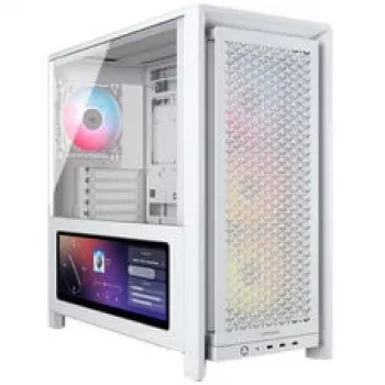 Corsair FRAME 4000D LCD RS korpusas, Midi-Tower, ATX, ARGB, grūdintas stiklas - Baltas